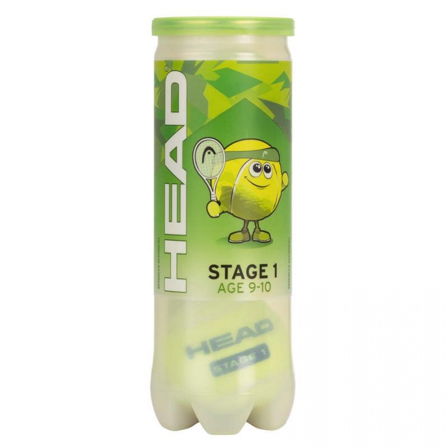 Bote de 3 Pelotas Head Stage 1 Verde  Offerta + Economico