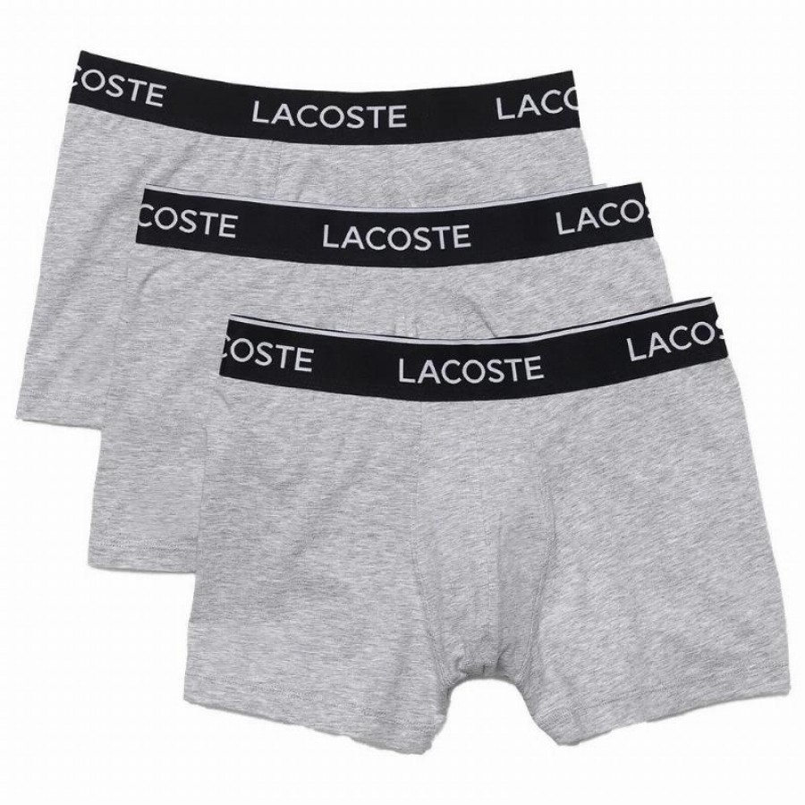 Boxer Lacoste Casual Grigio Vigore 3 Unita  Offerta + Economico