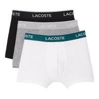 Lacoste Casual Nero Bianco Grigio Boxer 3 Unita  Offerta + Economico