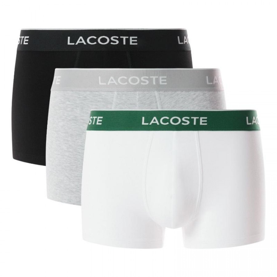 Lacoste Boxer Nero Bianco Grigio Vigore 3 Unità  Offerta + Economico
