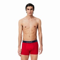 Lacoste Piqué Blu Navy Bianco Rosso Boxer 3 Unità