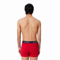 Lacoste Piqué Blu Navy Bianco Rosso Boxer 3 Unità