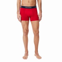 Lacoste Piqué Blu Navy Bianco Rosso Boxer 3 Unità