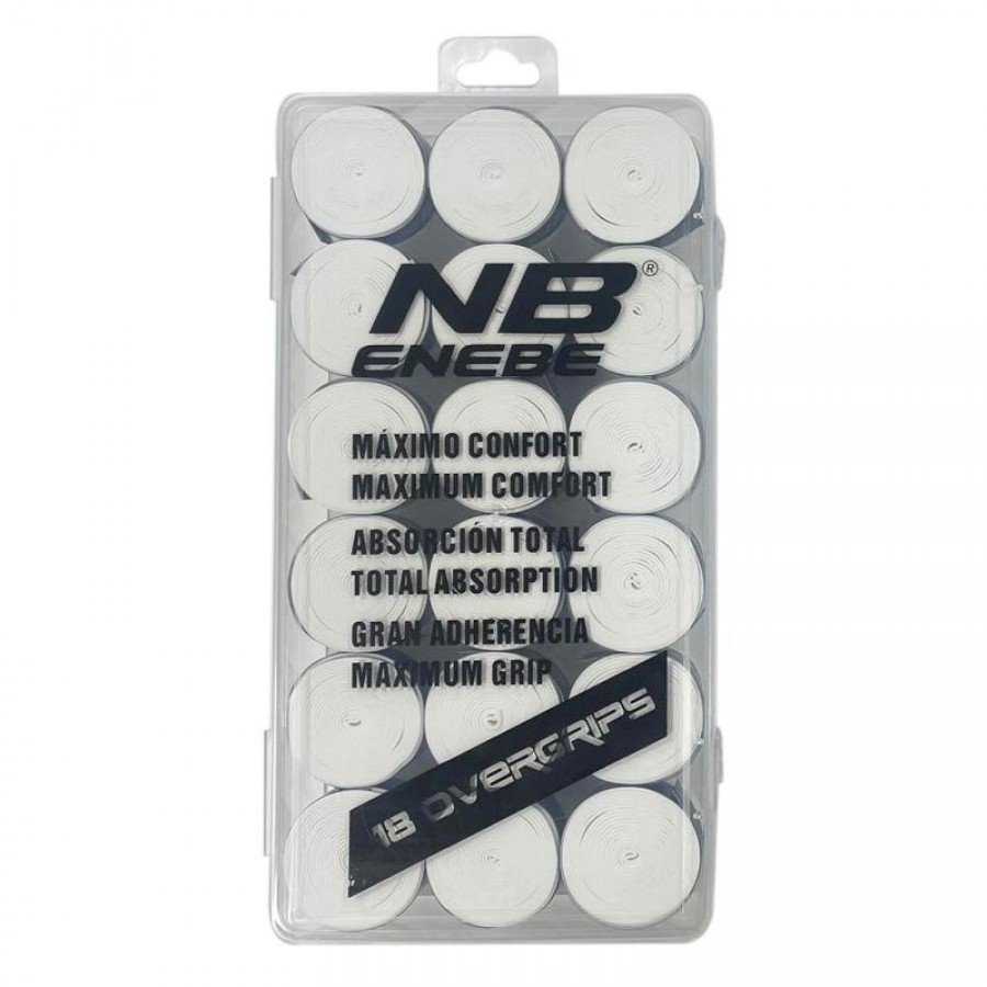 Enebe 18 Overgrips Scatola Bianca Liscia