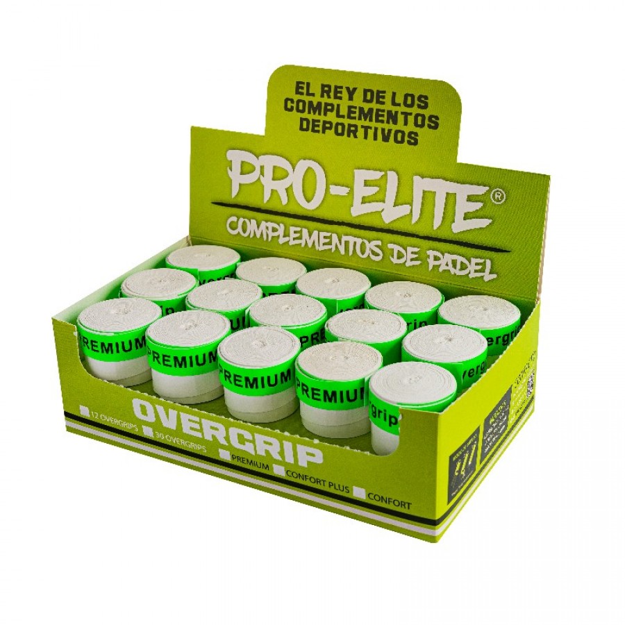 Impugnature Caja Pro Elite Premium Liso Blanco 30