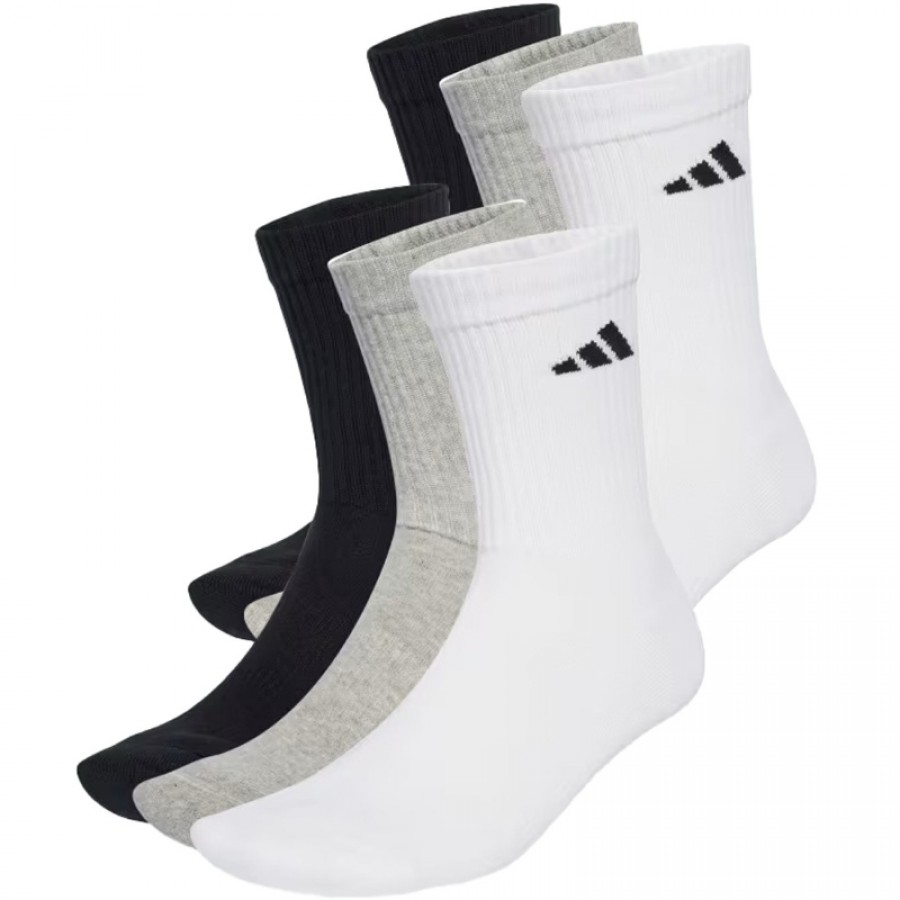 Calcetines Adidas Cushioned Crew Blanco Gris 6 Pares  Offerta + Economico