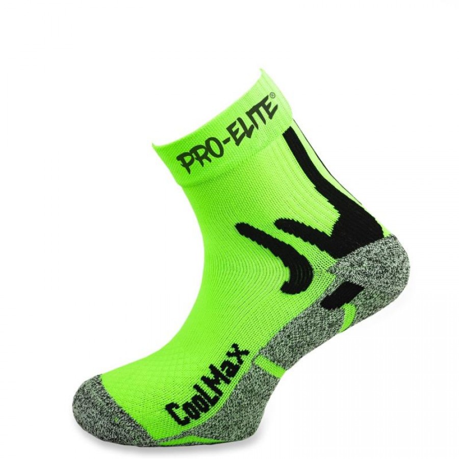 Calcetine Pro Elite Coolmax Verde Fluor 1 Per  Offerta + Economico