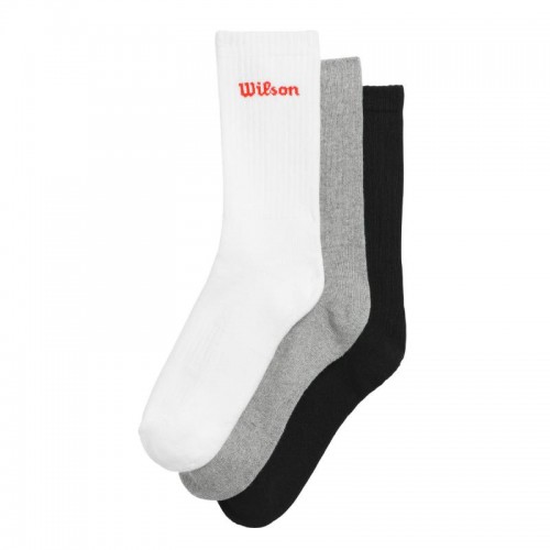 Calzini Wilson Crew Bianco Grigio Nero 3 Paia