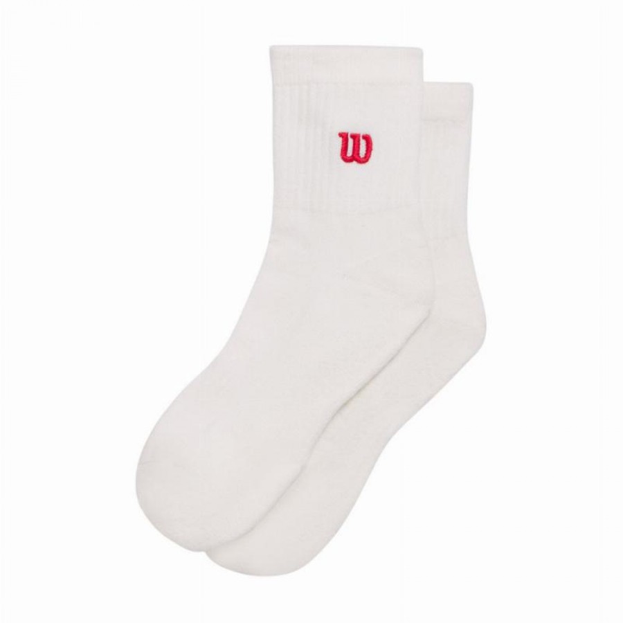 Calcetines Wilson Quarter Length Blanco Rojo 1 Par  Offerta + Economico