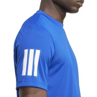 Adidas Club 3 Stripes Blu Reale Maglietta Bianca