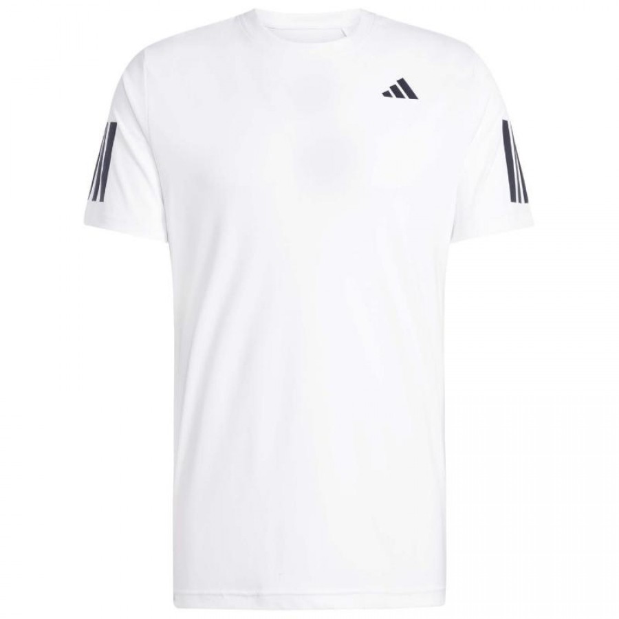 Adidas Club 3 Stripes Maglietta Bianca Nera