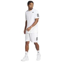 Adidas Club 3 Stripes Maglietta Bianca Nera