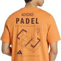 Maglietta arancione con grafica Padel di Adidas