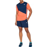 Asics Club Maglietta Corallo Blu Navy