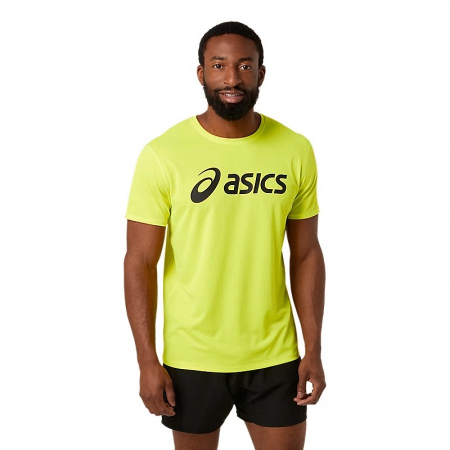 Asics Core Giallo Fluorescente Performance Maglietta Nera  Offerta + Economico
