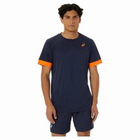 Asics Court Maglietta Blu Notte Arancione  Offerta + Economico