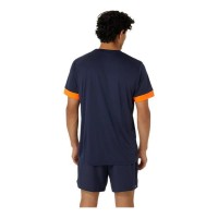 Asics Court Maglietta Blu Notte Arancione  Offerta + Economico