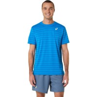 Camiseta Asics Court Stripes SS Azul  Offerta + Economico