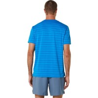 Camiseta Asics Court Stripes SS Azul  Offerta + Economico