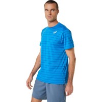 Camiseta Asics Court Stripes SS Azul  Offerta + Economico