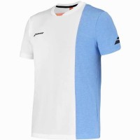 Maglietta Babolat Play Crew Bianco Blu Arancione