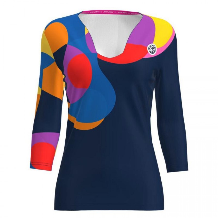 Bidi Badu Twiggy V-Neck Blu Scuro Mix Maglietta da donna  Offerta + Economico