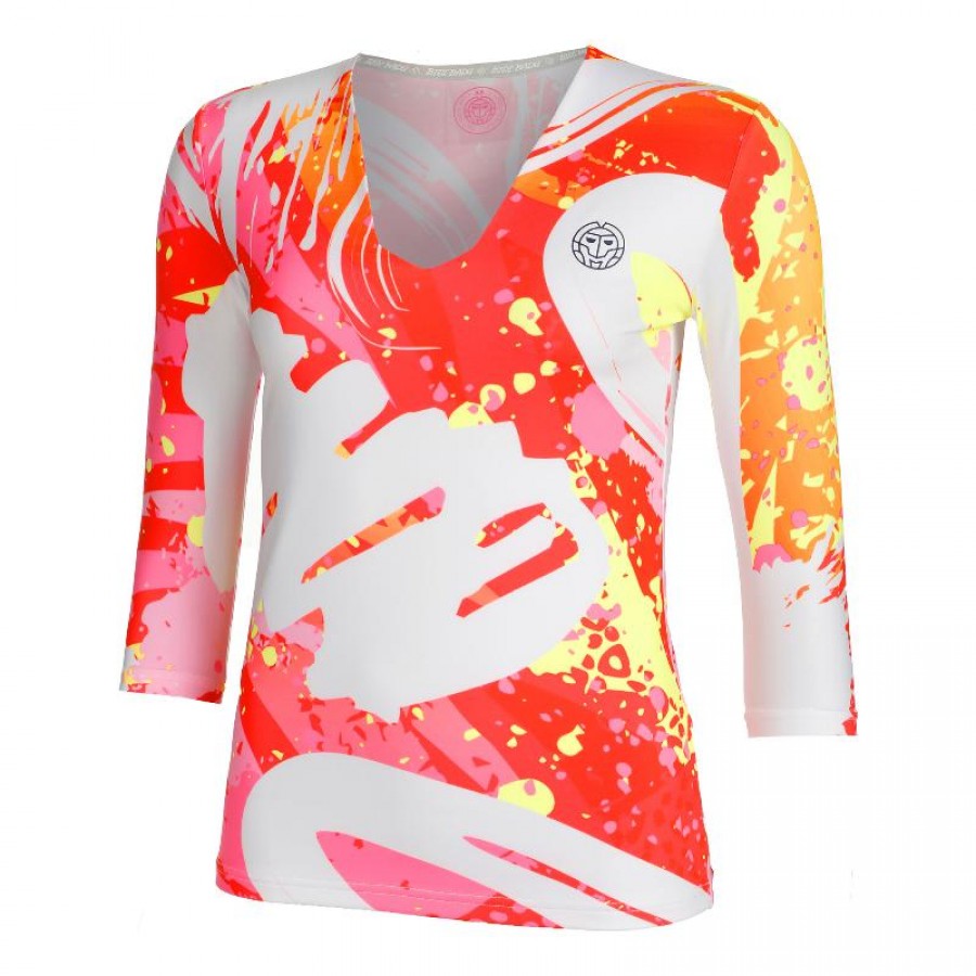 Camiseta Bidi Badu Wild Arts Scollo a V Blanco Mix Mujer  Offerta + Economico