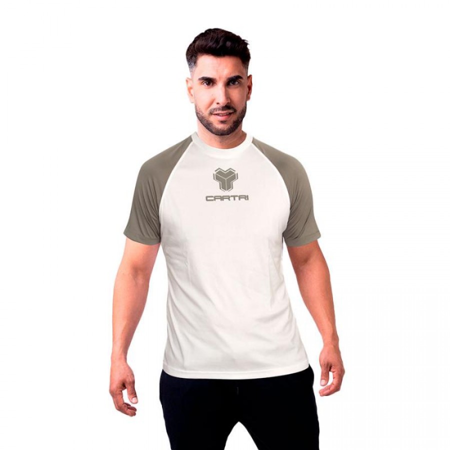 Cartri Match T-shirt Bianco Grigio  Offerta + Economico
