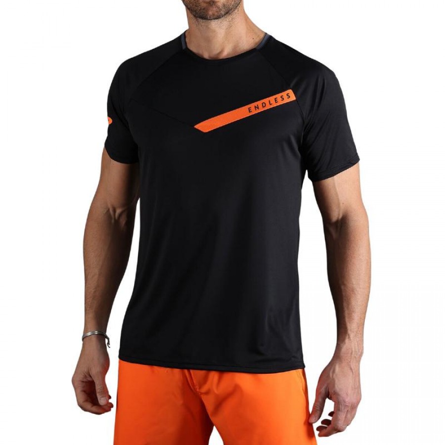 Endless Tracer Maglietta Nero Arancio  Offerta + Economico