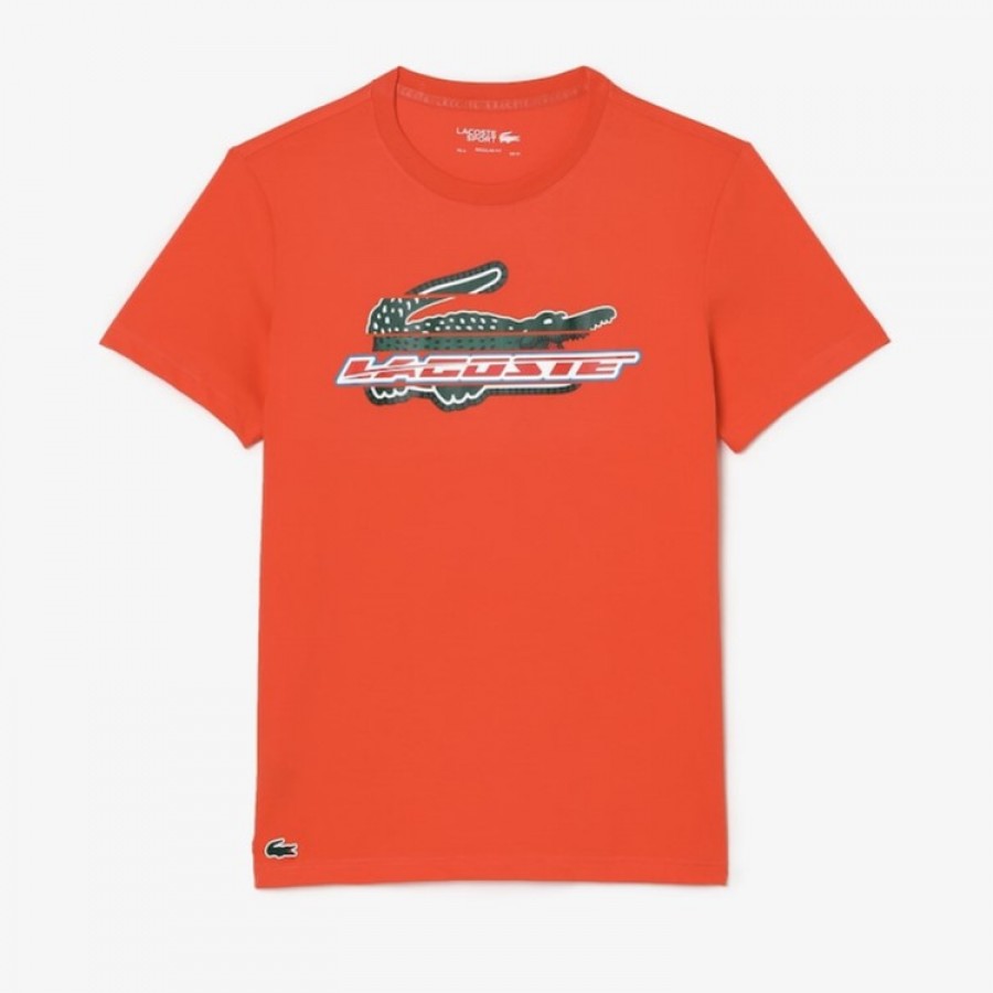 T-shirt Lacoste Sport Algodon Ecologico Arancione   Offerta + Economico