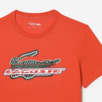 T-shirt Lacoste Sport Algodon Ecologico Arancione   Offerta + Economico