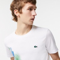T-shirt Lacoste Sport Brand Contrast Bianco  Offerta + Economico