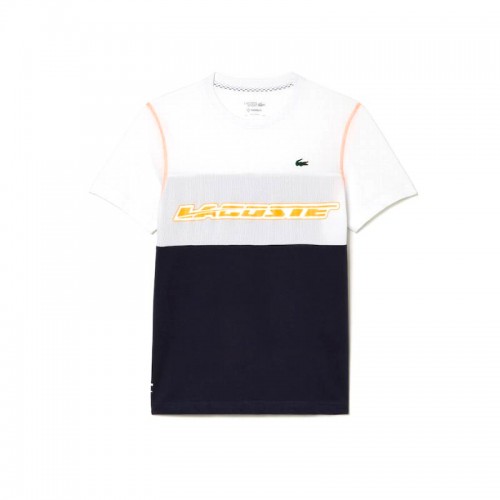 Lacoste Sport Medvedev T-shirt Bianco Blu Arancio