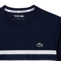 T-shirt Lacoste Ultra Dry bianca blu navy  Offerta + Economico