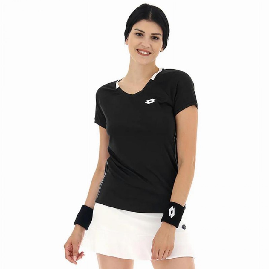 Lotto Squadra II Nero Bianco Maglietta Donna