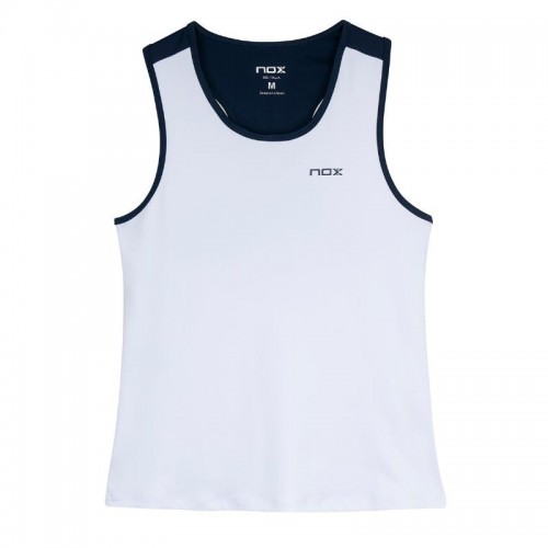 Maglietta femminile bianca blu navy del Nox Team