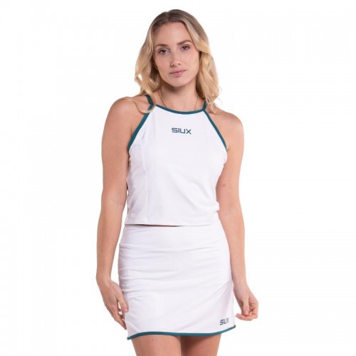 T-shirt da donna bianca in seta Siux