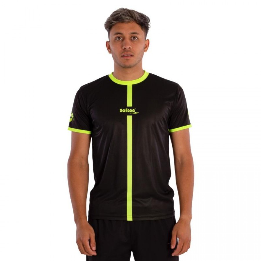 Softee Tipex T-Shirt Nero Giallo Fluo  Offerta + Economico