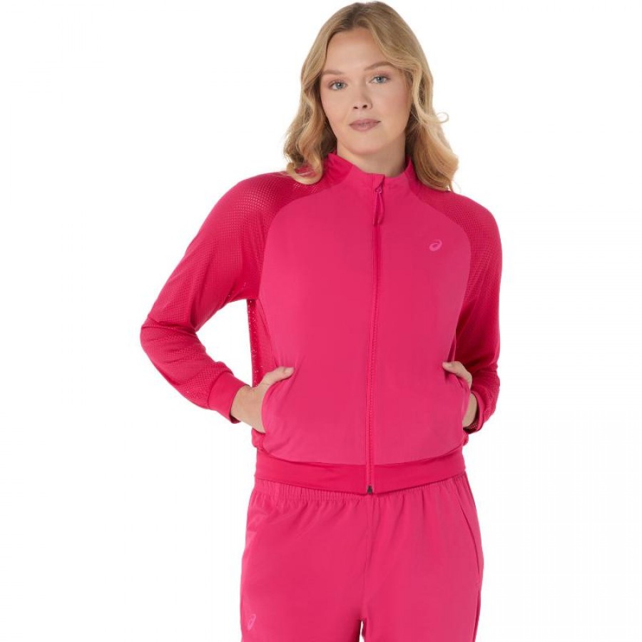 Giacca Asics Match Donna Rosa Brillante