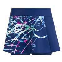 Falda Bidi Badu Decoro Stampato Ondulato Azul Oscuro