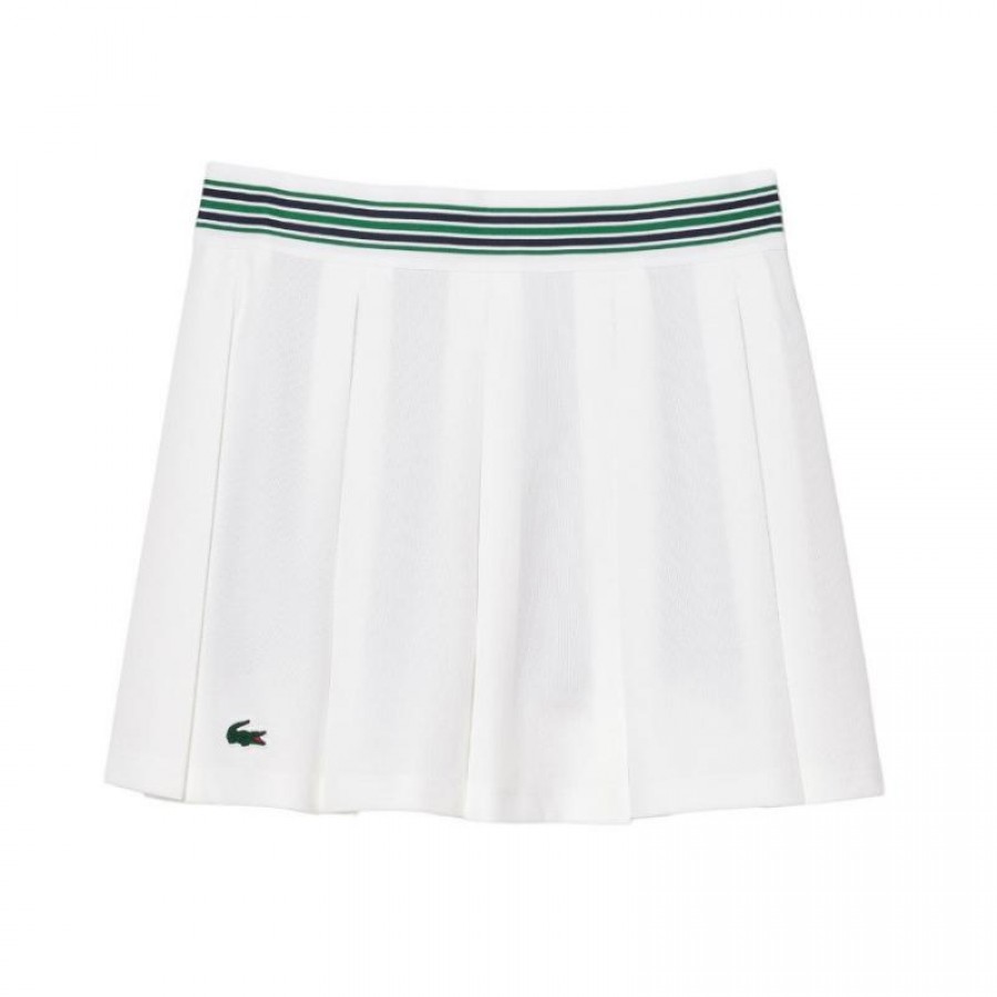 Lacoste Pique Bianco Verde Gonna  Offerta + Economico