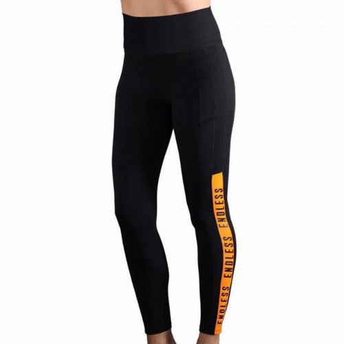 Leggings Endless Syncro Nero Arancio
