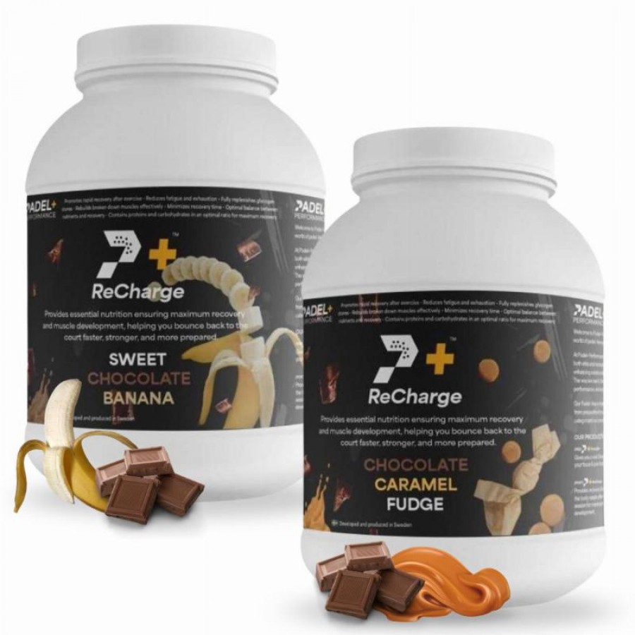 Confezione Bote Padel Performance ReCharge Cioccolato Banana y Cioccolato Caramelo