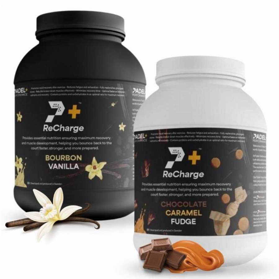 Confezione Bote Padel Performance ReCharge Vainilla y Chocolate Caramelo