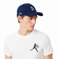 Pack Lacoste Novak Djokovic T-shirt bianca e cappellino blu scuro  Offerta + Economico