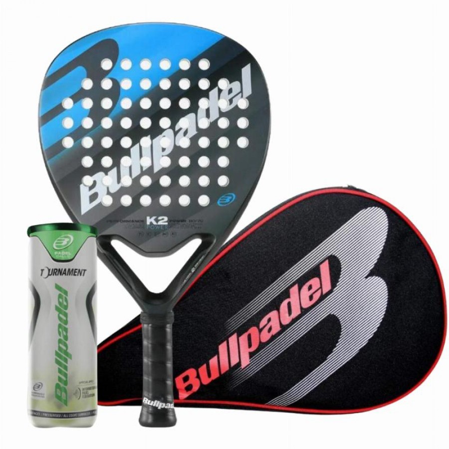 Pacchetto racchette Bullpadel K2 Power 2023 con custodia e palline  Offerta + Economico