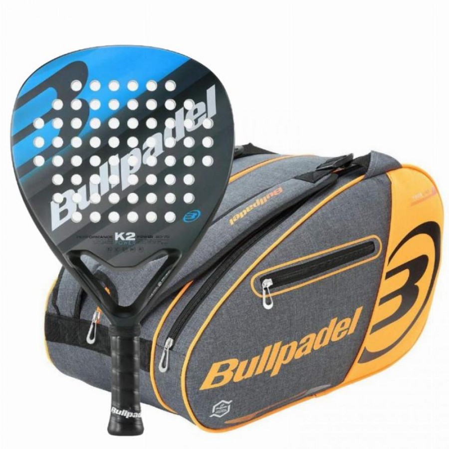 Confezione Racchetta Bullpadel K2 Power 2023 e borsa da padel Bullpadel Orange   Offerta + Economico