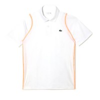 Lacoste Polo in Poliestere Riciclato Bianco Arancio  Offerta + Economico