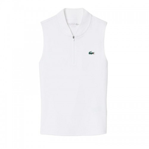 Polo Lacoste Blanco Mujer Ultra Dry Senza maniche