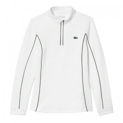 Lacoste Ultra Dry Bianco Verde Felpa Donna